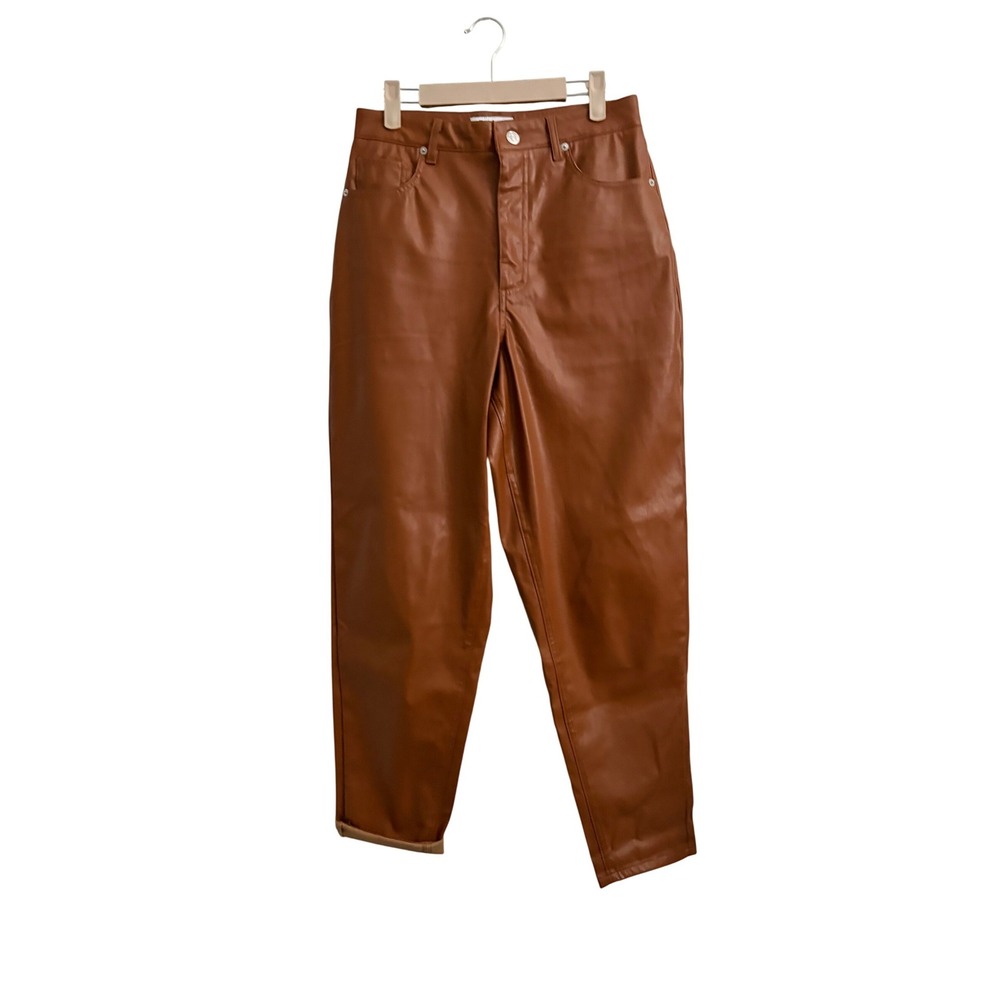 Juicy Couture Brown Faux‎ Leather Trousers Pants Size 28